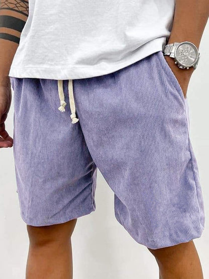Men's Striped Shorts Drawstring Waist