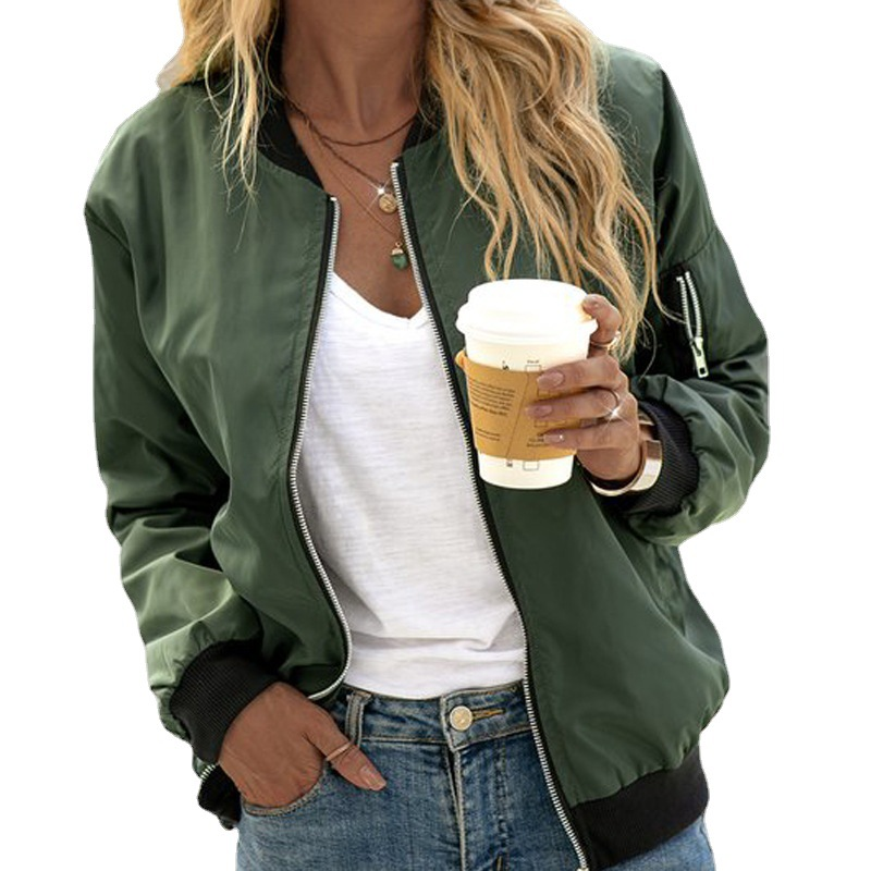 Women's Long-Sleeved Bomber Jacket Lightweight