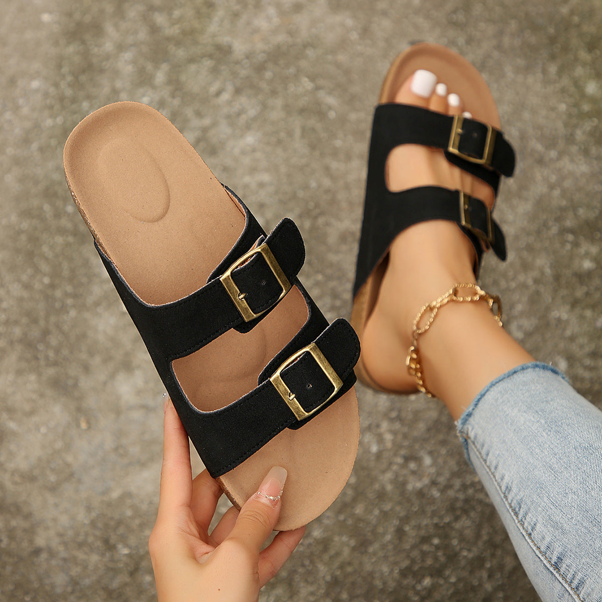 Women's Flat Slip On Sandals
