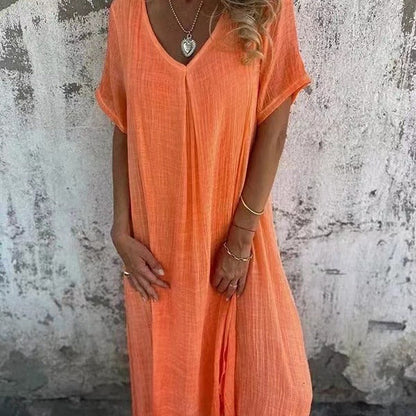 Women's V-Neck Loose Fit Dress