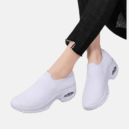 Women's Slip-On Sneakers Breathable Knit Comfortable Air Cushion