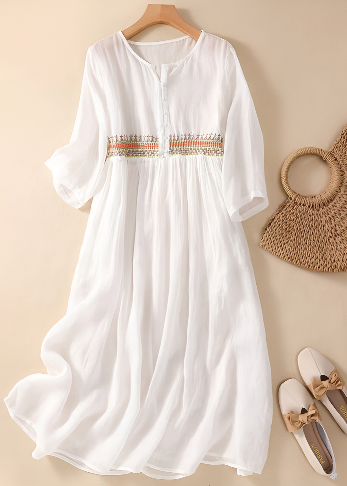 Women's Embroidered Waist Dress - Vonnera