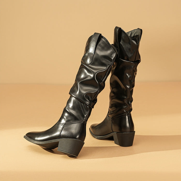 Women's Slouch Boots Block Heel