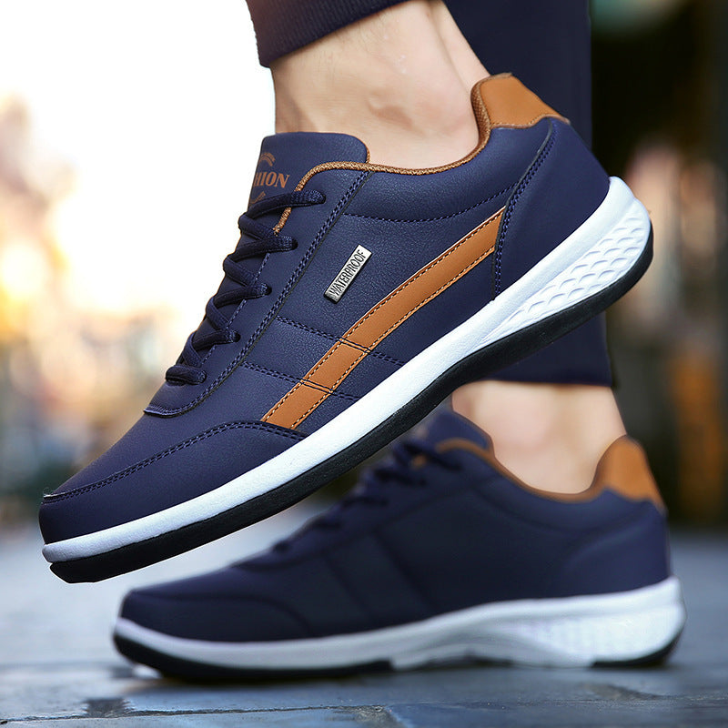Men's Casual Lace-Up Sneakers Cushioned Rubber Sole Black - Vonnera