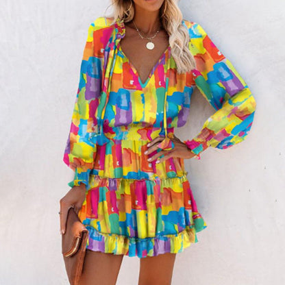 Women's Floral Mini Dress Bold Vibrant Print