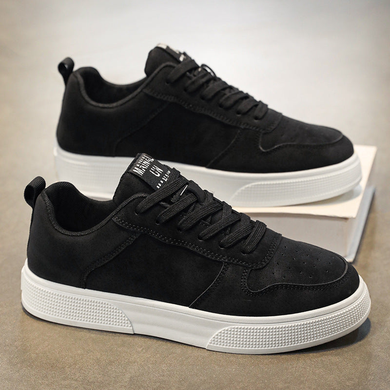 Men's Lace-Up Sneakers Breathable Rubber Sole Black - Vonnera