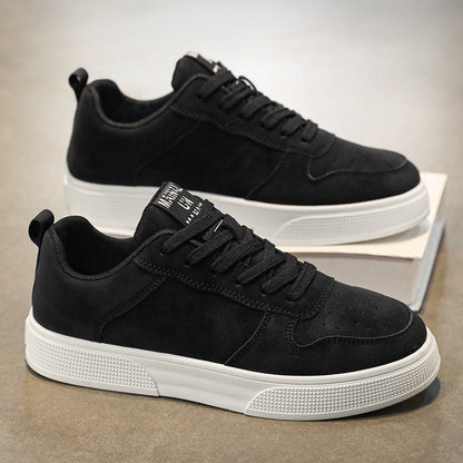 Men's Lace-Up Sneakers Breathable Rubber Sole Black - Vonnera