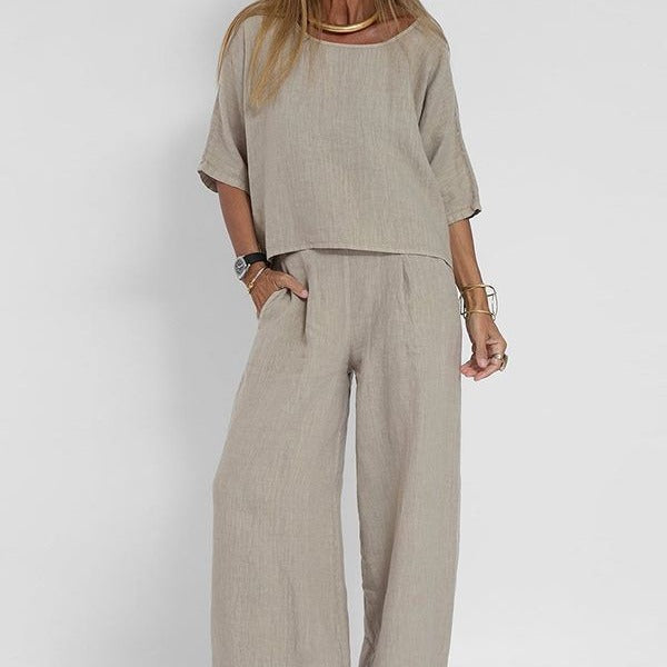 Women's Relaxed Fit Elegant Pants Set - Vonnera