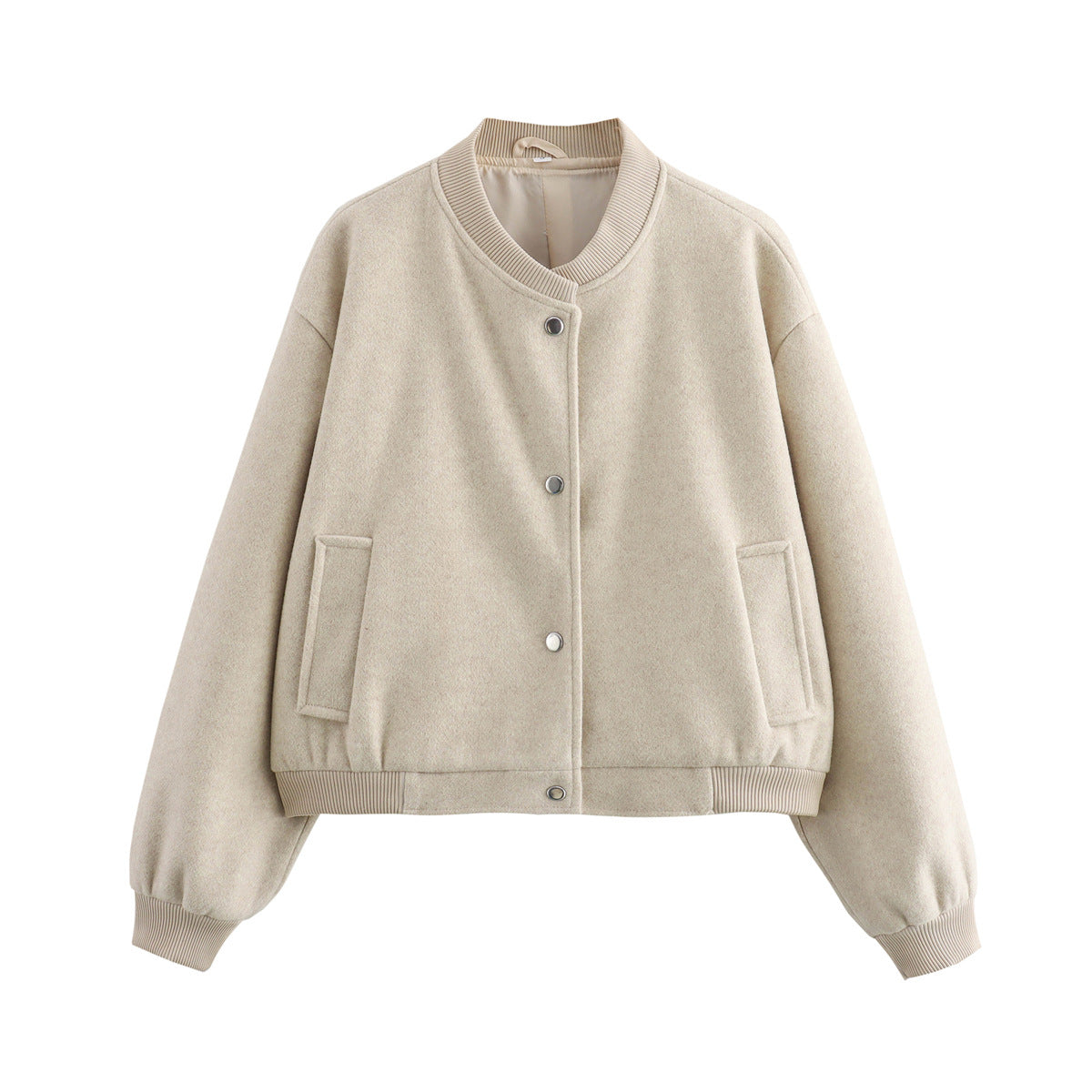 Men's Pilot Jacket Ribbed Stand-Up Collar