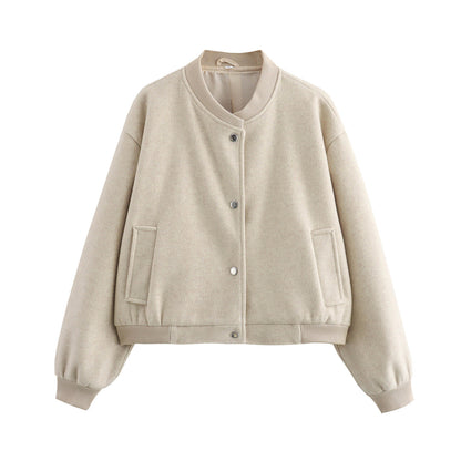 Men's Pilot Jacket Ribbed Stand-Up Collar
