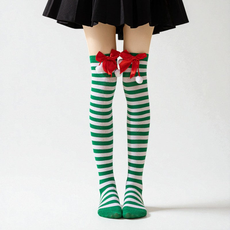 Pom-Pom Christmas Over-The-Knee Socks - Jack Hafford