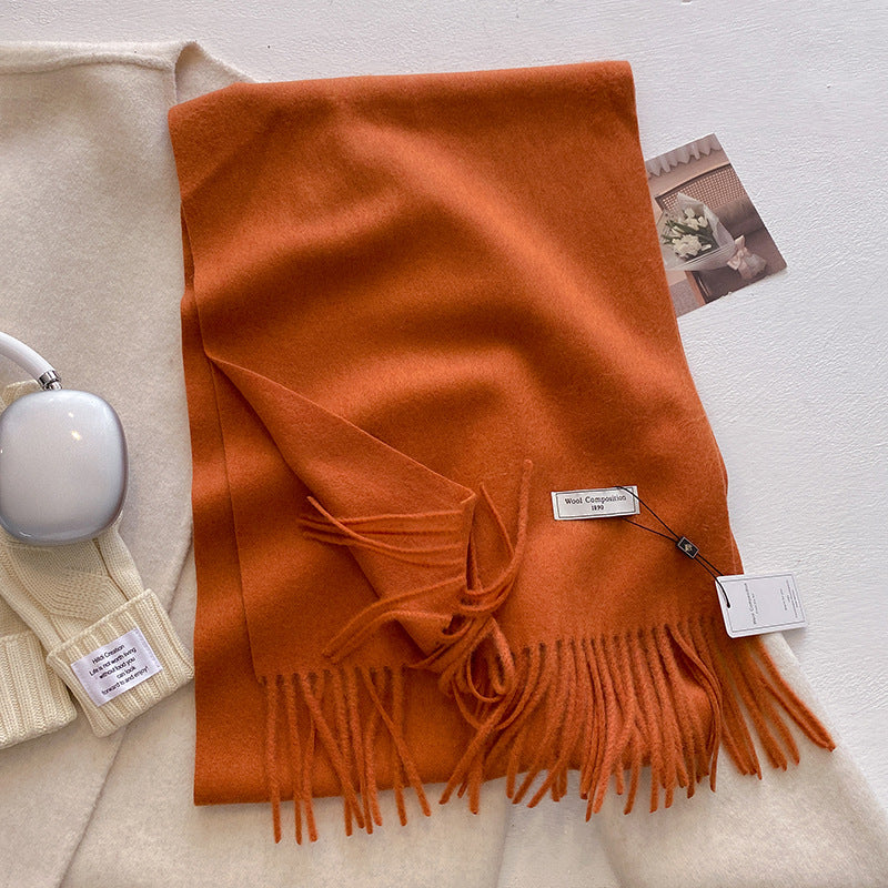 Soft Plain Tassel Scarf Shawl