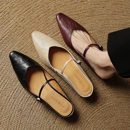 Hannah | Women Genuine Leather Slip-On Mules