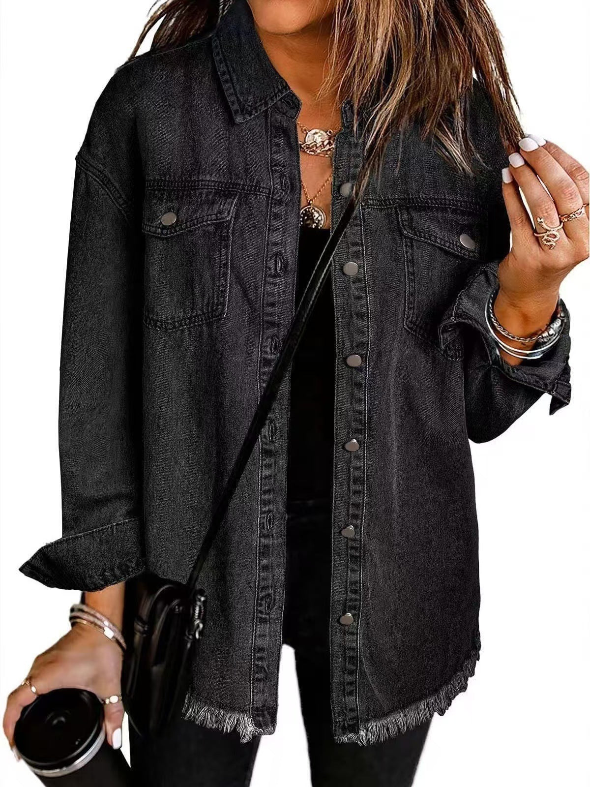 Women's Collared Button Down Jacket - Vonnera