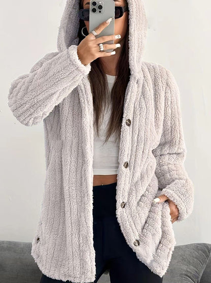 Women's Cable Knit Hooded Cardigan