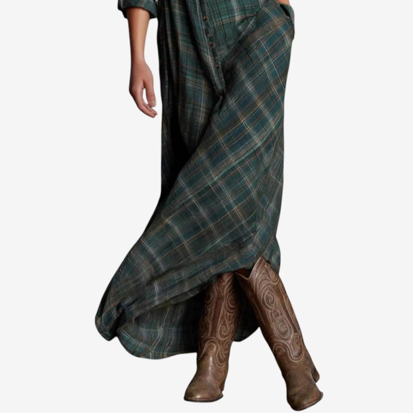 Women's Plaid Collar Dress