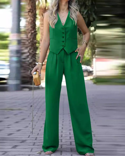 Women's Sleeveless Blazer Suit