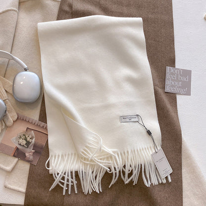 Soft Plain Tassel Scarf Shawl