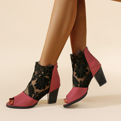 Women's Lace Ankle Booties Peep-Toe Ophelia - Vonnera