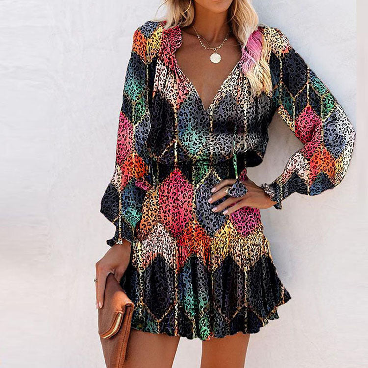Women's Floral Mini Dress Bold Vibrant Print