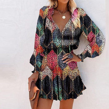Women's Floral Mini Dress Bold Vibrant Print