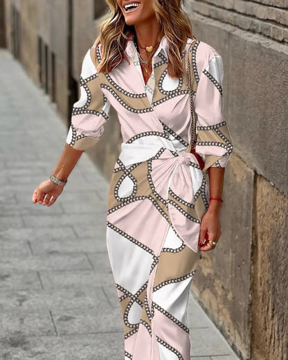 Women's Summer Wrap Dress with Collar