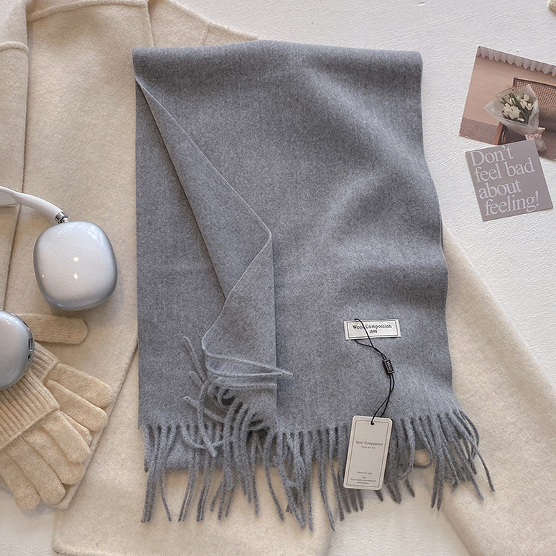 Soft Plain Tassel Scarf Shawl