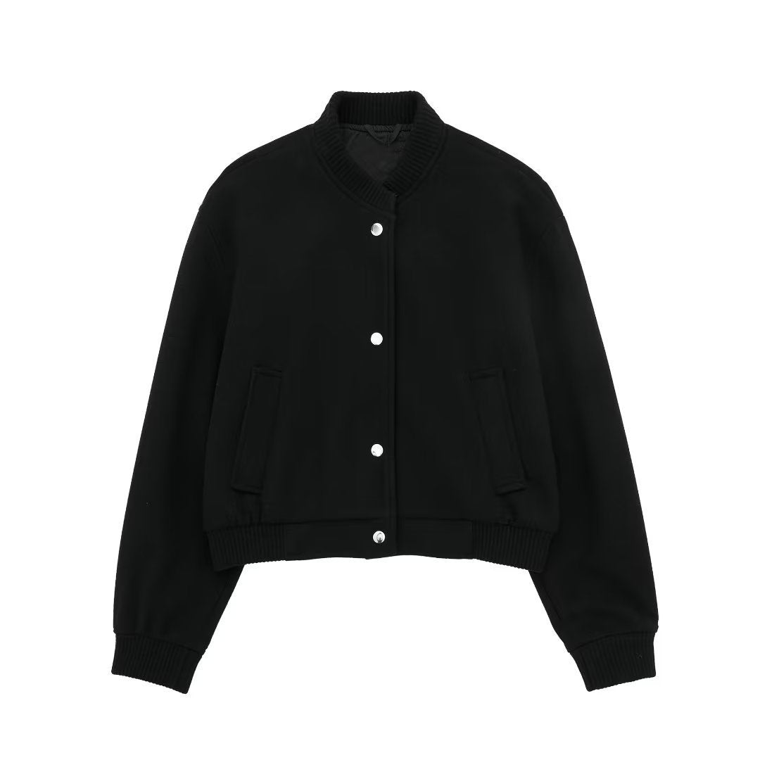 Men's Pilot Jacket Ribbed Stand-Up Collar