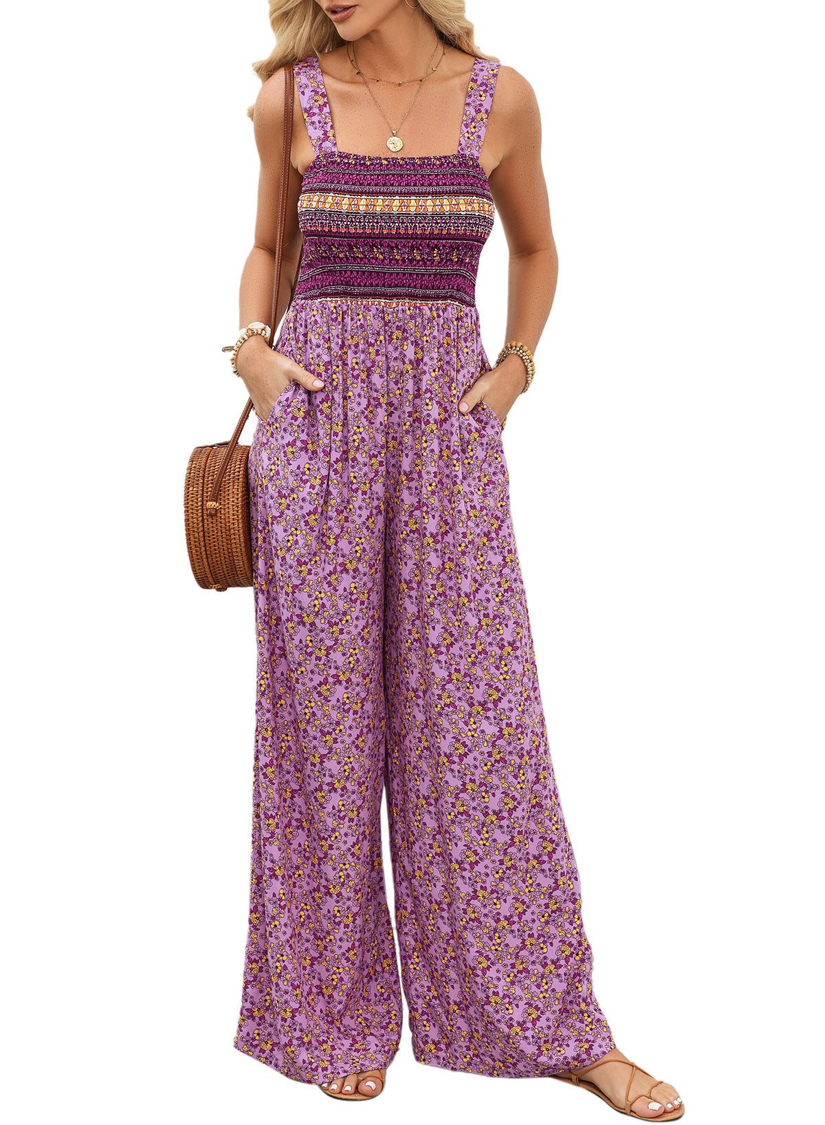 Women's Spring Jumpsuit Vibrant Print