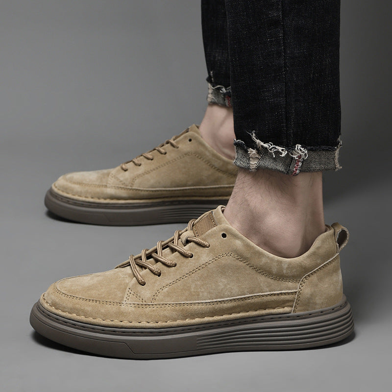 Men's Casual Lace Up Sneakers Contrast Sole Brown