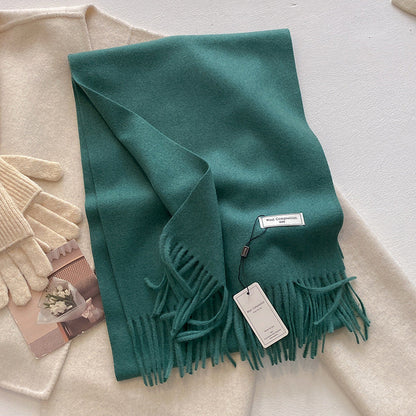 Soft Plain Tassel Scarf Shawl