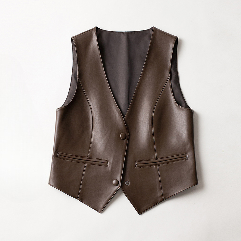 Women's Sheepskin Leather Vest - Vonnera