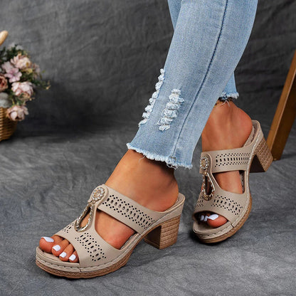 Women's Block Heel Open Toe Sandals