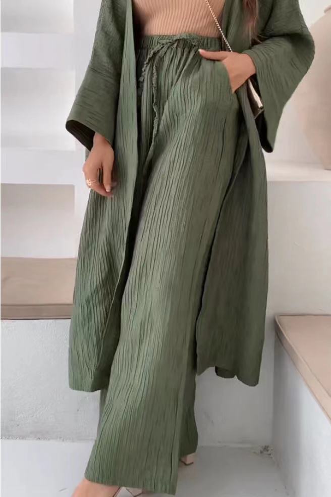Women's Pleated Kimono Set Elegant