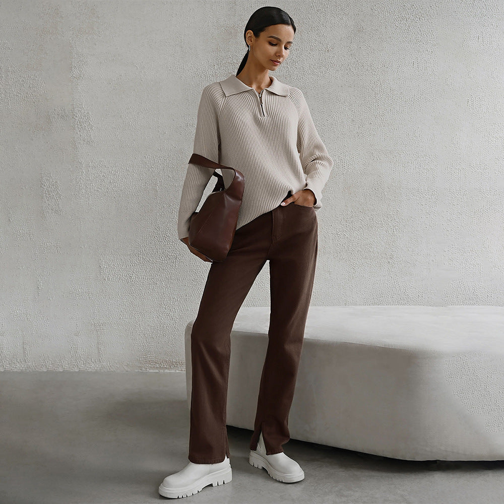 Women's Quarter Zip Sweater