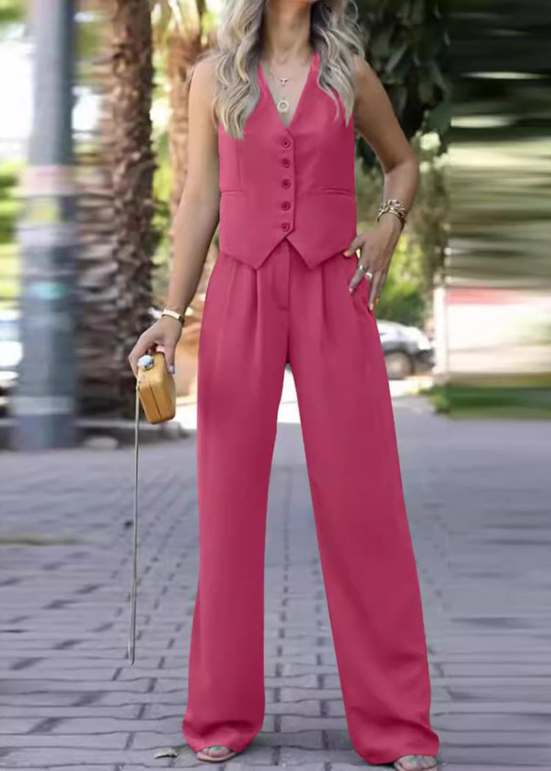Women's Sleeveless Blazer Suit Set