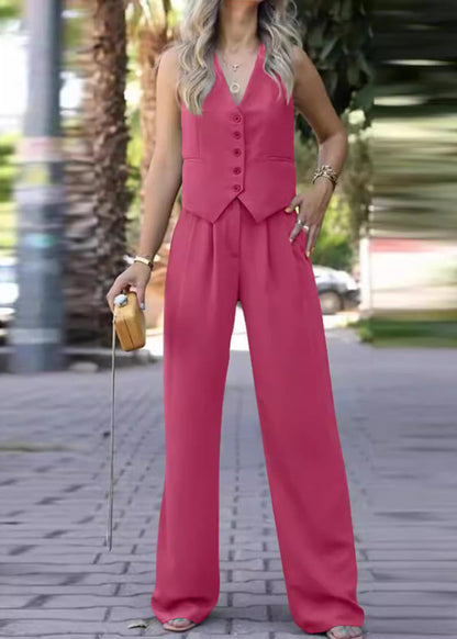 Women's Sleeveless Blazer Suit Set