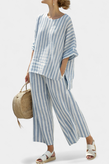 Women's Striped And Pants Set - Vonnera