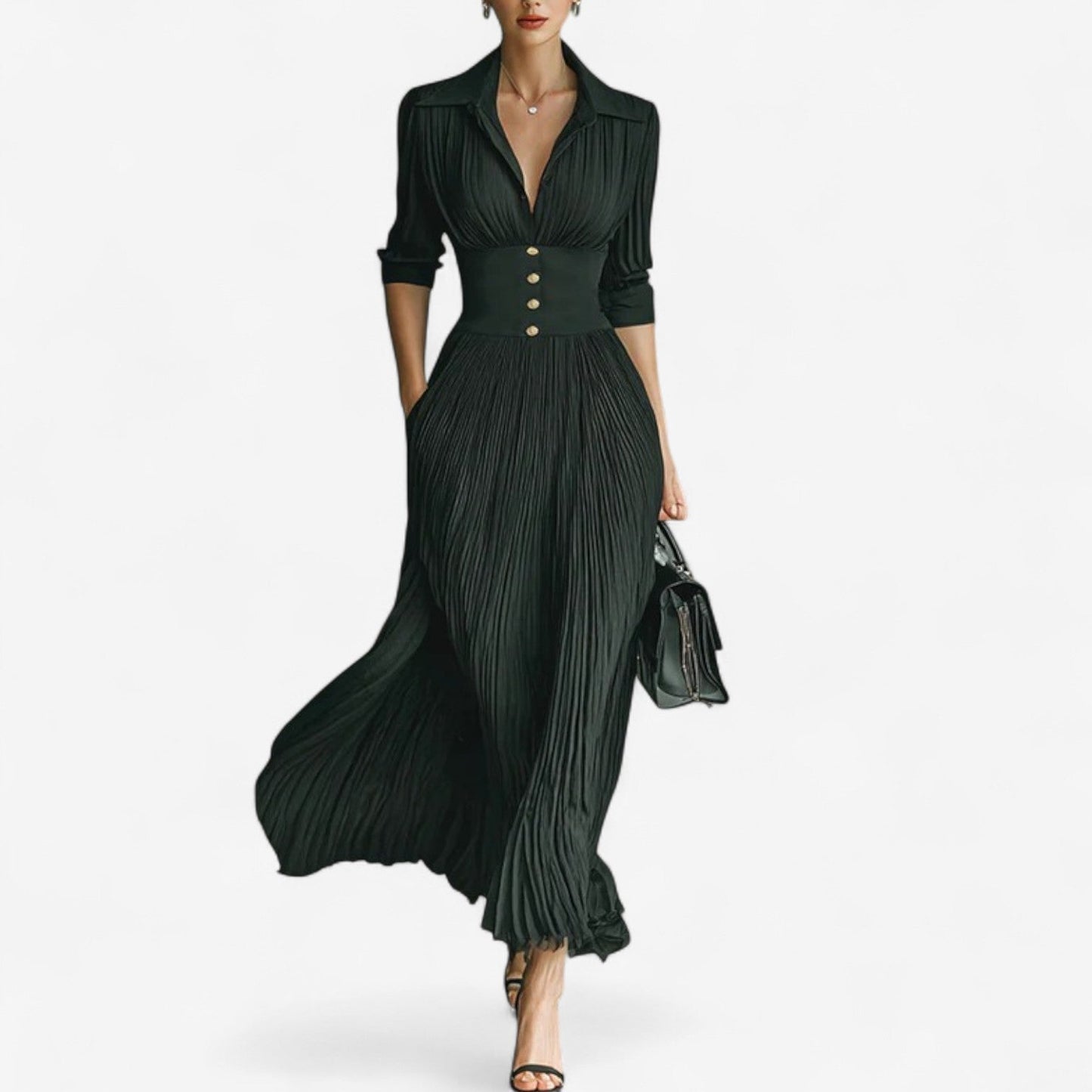 Women's Maxi Pleated Dress - Vonnera