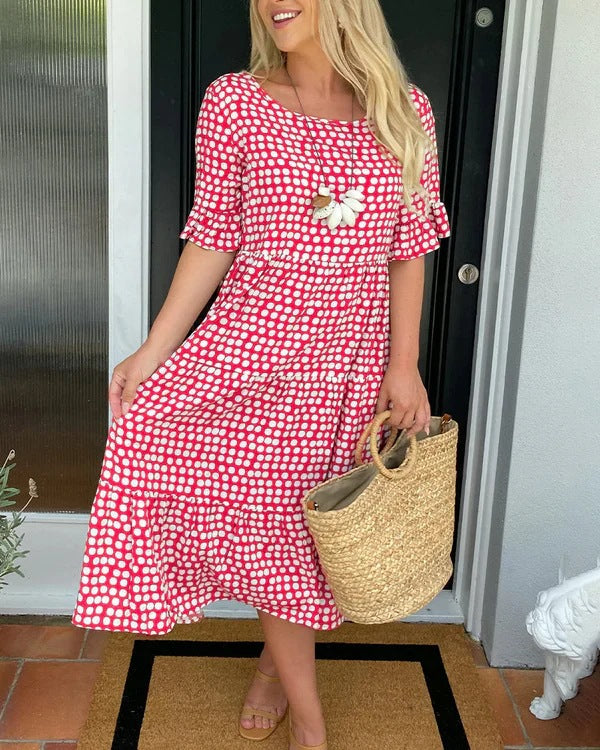 Women's Midi Polka Dot Summer Dress - Vonnera