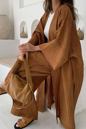 Women's Pleated Kimono Set Elegant