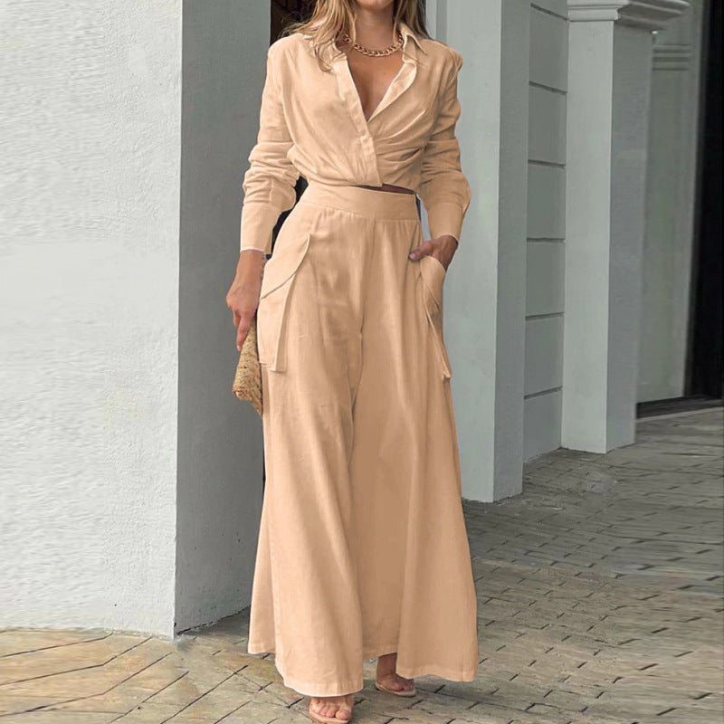 Women's 2-Piece Suit Tailored Blouse High-Waisted Pants - Vonnera