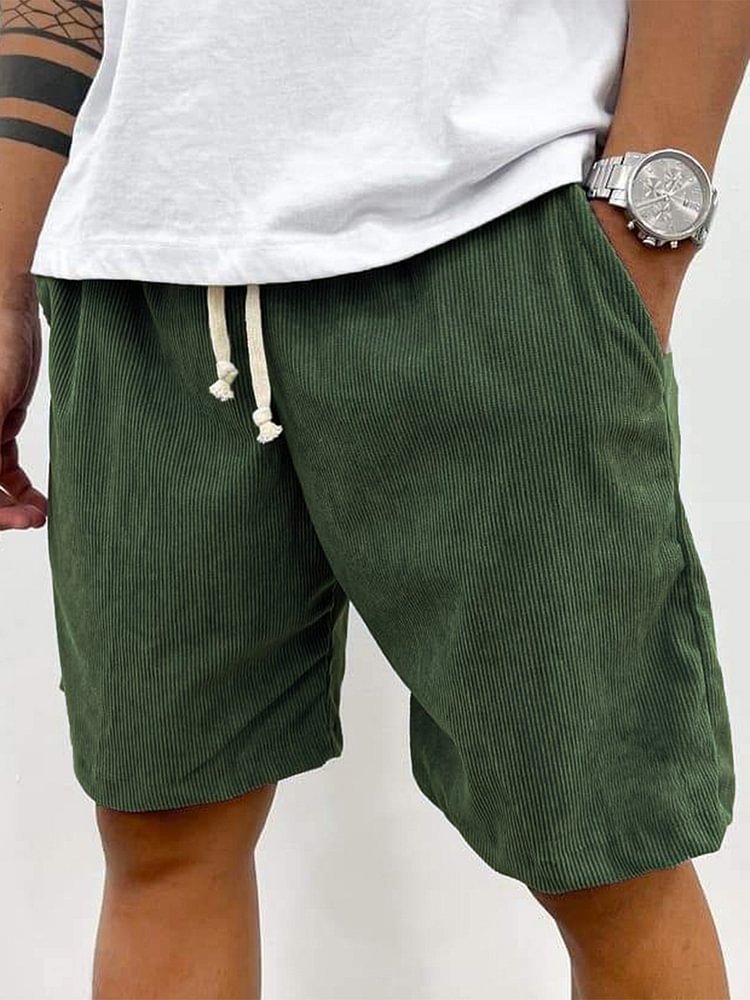 Men's Striped Shorts Drawstring Waist