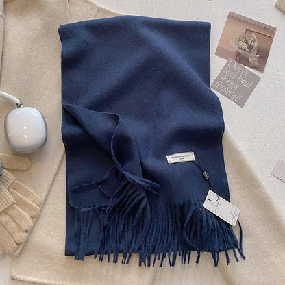 Soft Plain Tassel Scarf Shawl