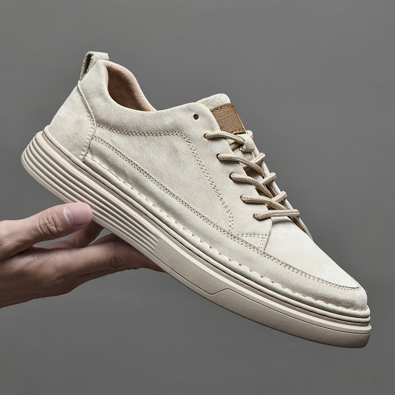 Men's Casual Lace Up Sneakers Contrast Sole Brown
