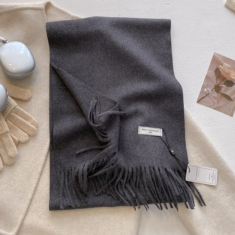Soft Plain Tassel Scarf Shawl