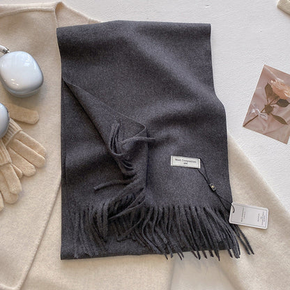 Soft Plain Tassel Scarf Shawl