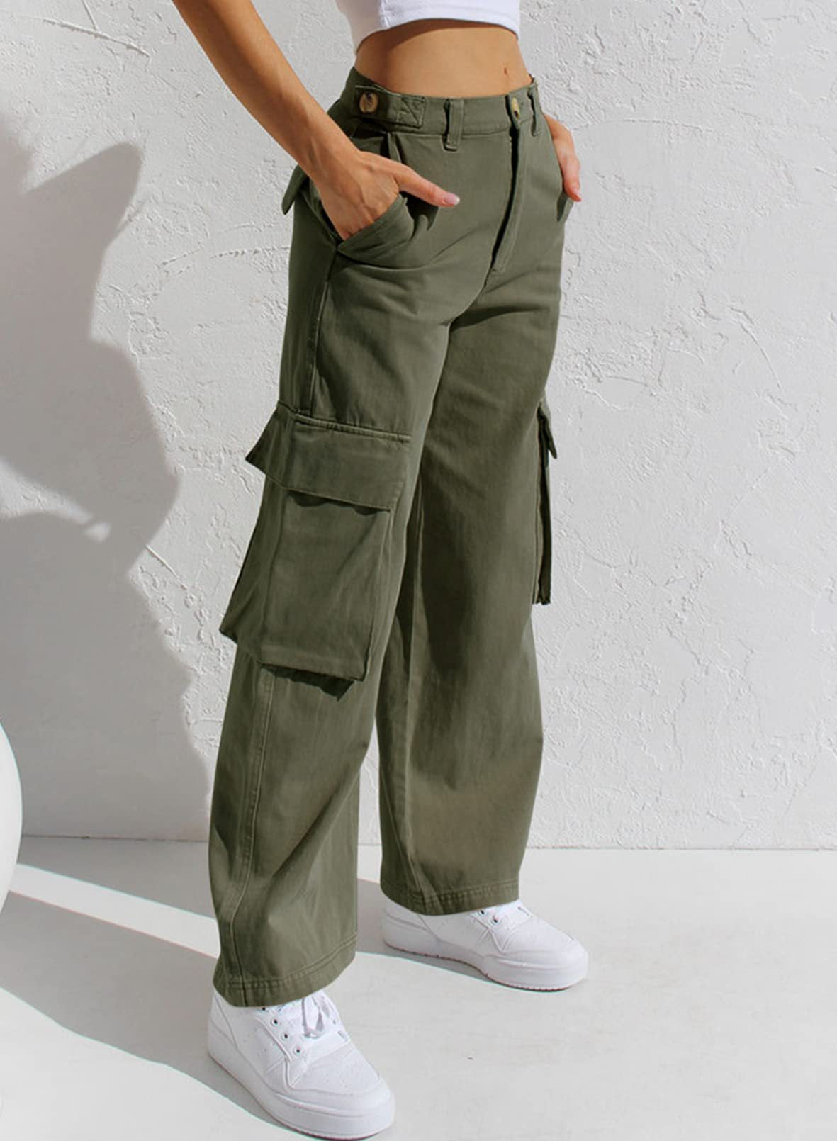 Women's High Waist Cargo Jeans - Vonnera