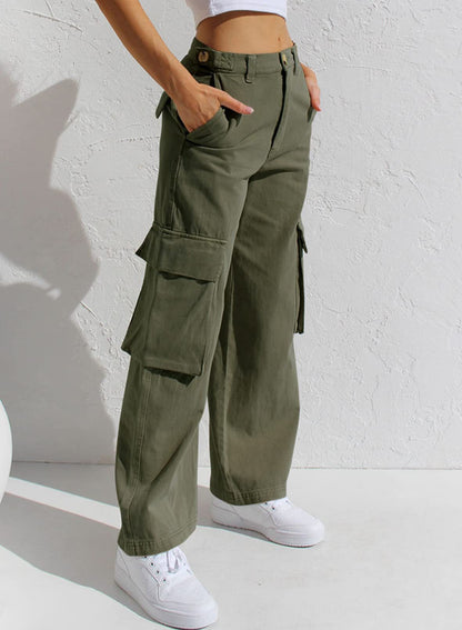 Women's High Waist Cargo Jeans - Vonnera