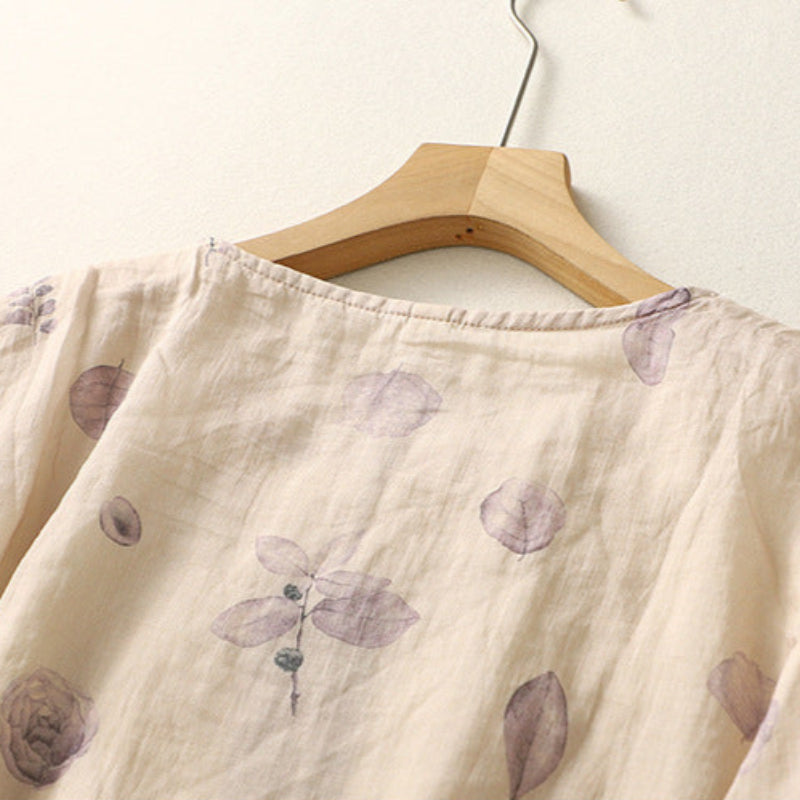 Women's Embroidered Blouse Round Neck